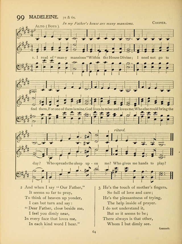 School and College Hymnal: a collection of hymns and of selections for responsive readings page 66
