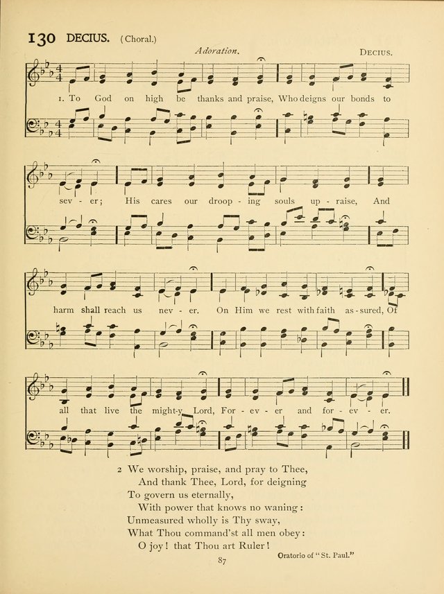School and College Hymnal: a collection of hymns and of selections for responsive readings page 89