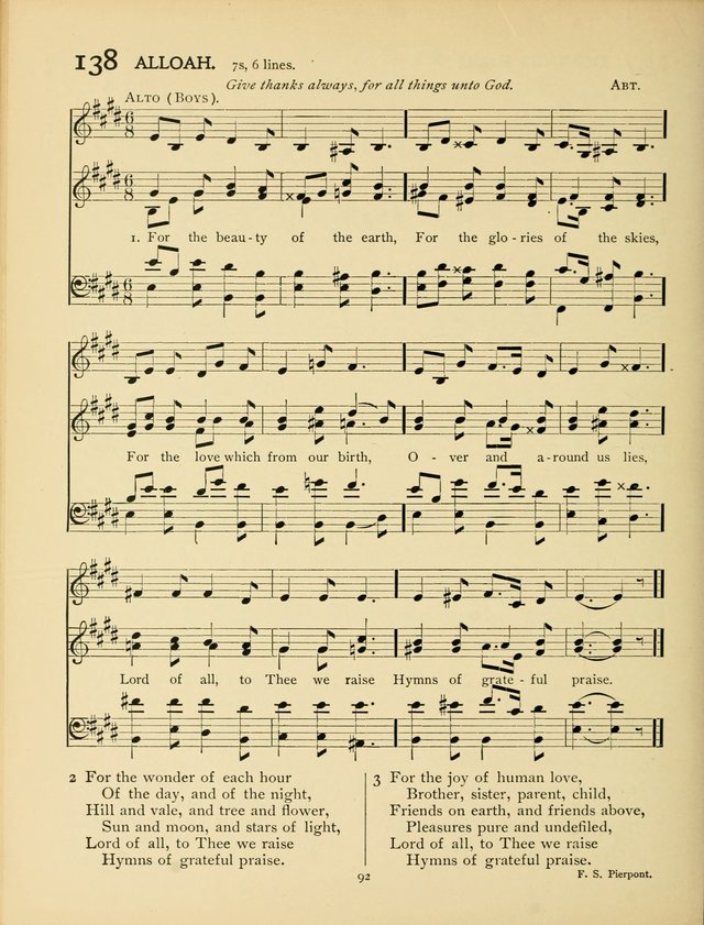 School and College Hymnal: a collection of hymns and of selections for responsive readings page 94