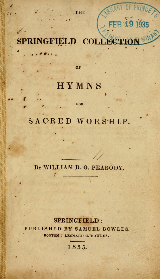 The Springfield Collection of Hymns for Sacred Worship page 4