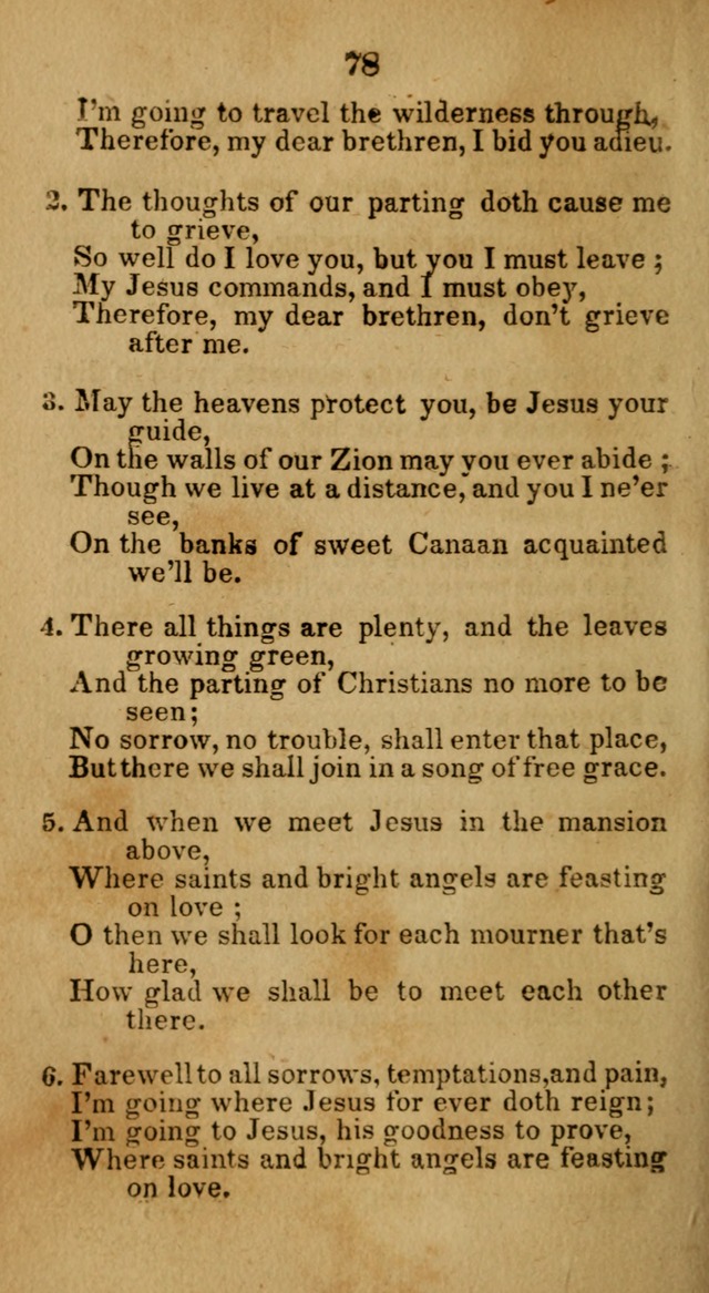 Social and Camp-meeting Songs, for the Pious (9th ed. enl.) page 78