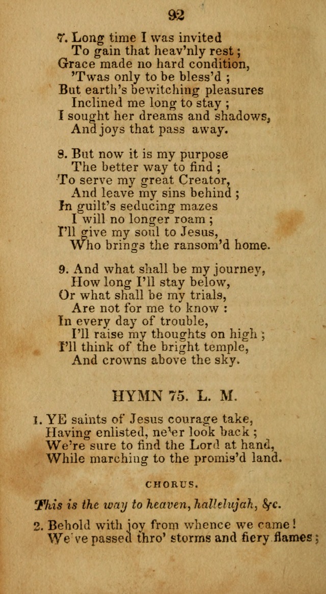 Social and Camp-meeting Songs, for the Pious (9th ed. enl.) page 92