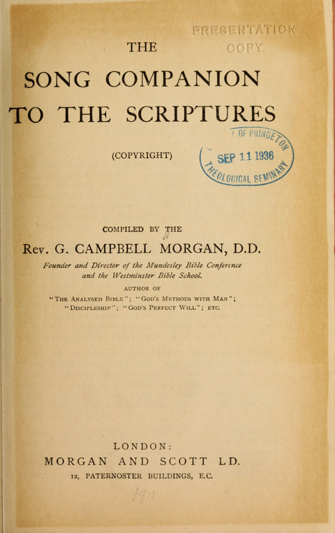 The Song Companion to the Scriptures page iv