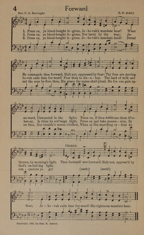 Songs of Conquest: for Use in Public Worship, Prayer Services, Camp Meetings, Evangelistic Campaigns, Young People