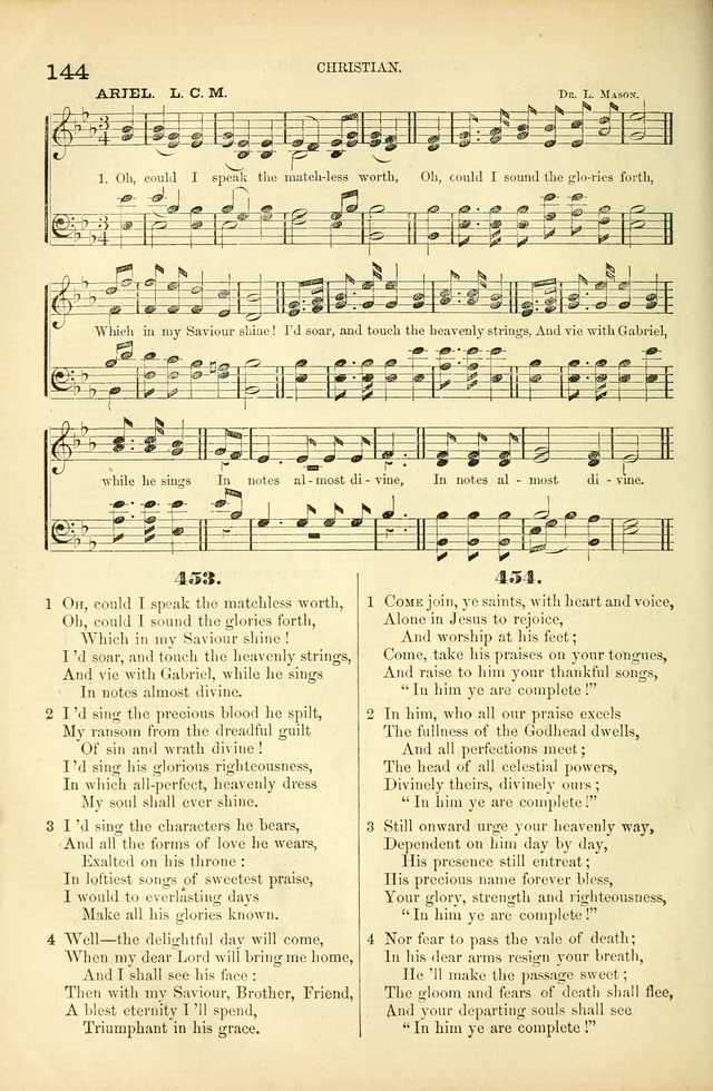 Songs for Christian worship in the Chapel and Family: selected from the "Songs of the church" page 157