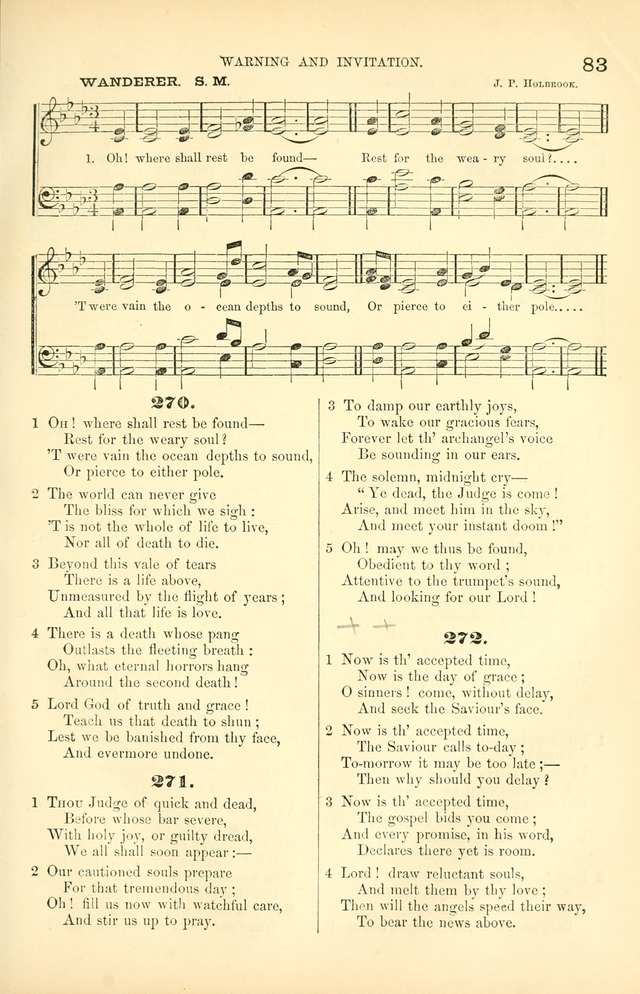 Songs for Christian worship in the Chapel and Family: selected from the "Songs of the church" page 96