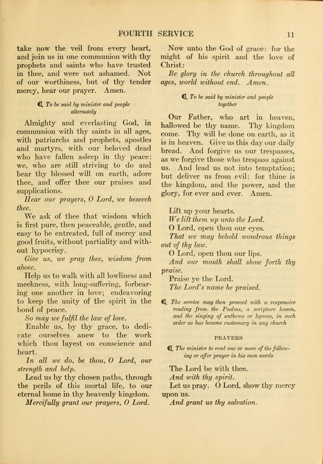 Services for Congregational Worship. The New Hymn and Tune Book page 11