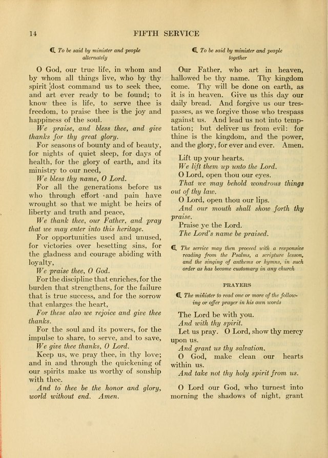 Services for Congregational Worship. The New Hymn and Tune Book page 14