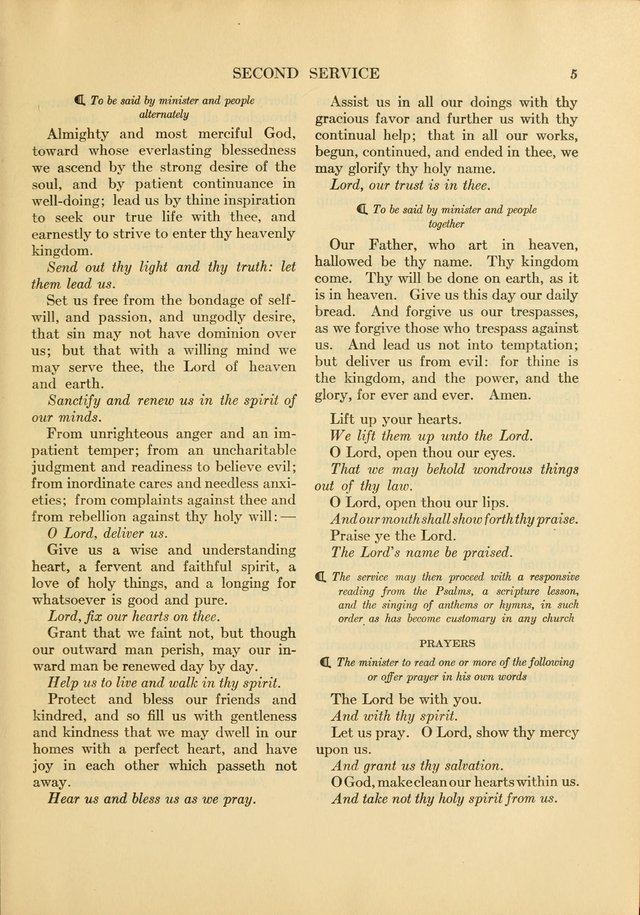 Services for Congregational Worship. The New Hymn and Tune Book page 5
