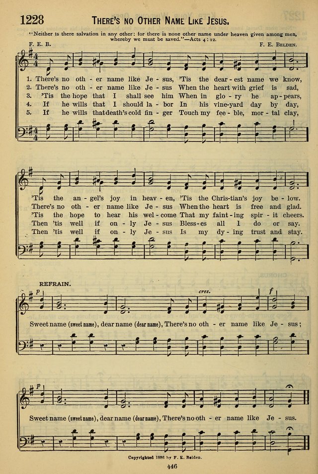 The Seventh Day Adventist Hymn And Tune Book For Use In Divine Worship 1228 There S No Other Name Like Jesus Hymnary Org