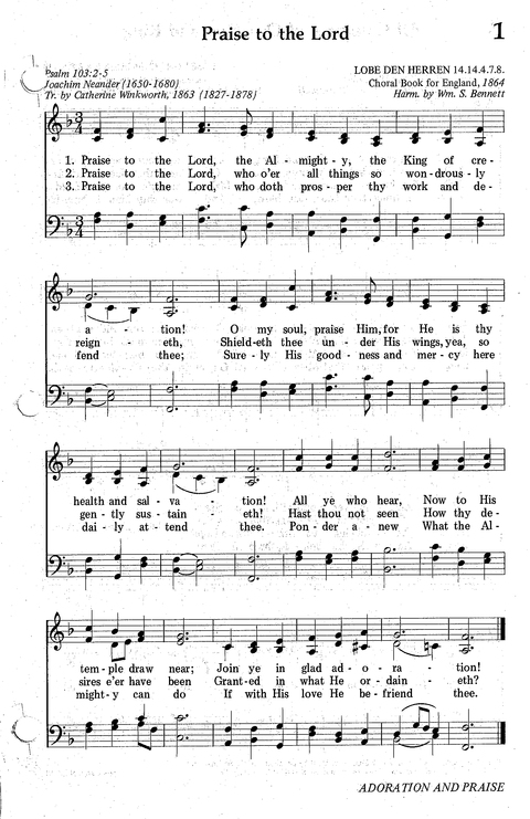 Seventh-day Adventist Hymnal page 1