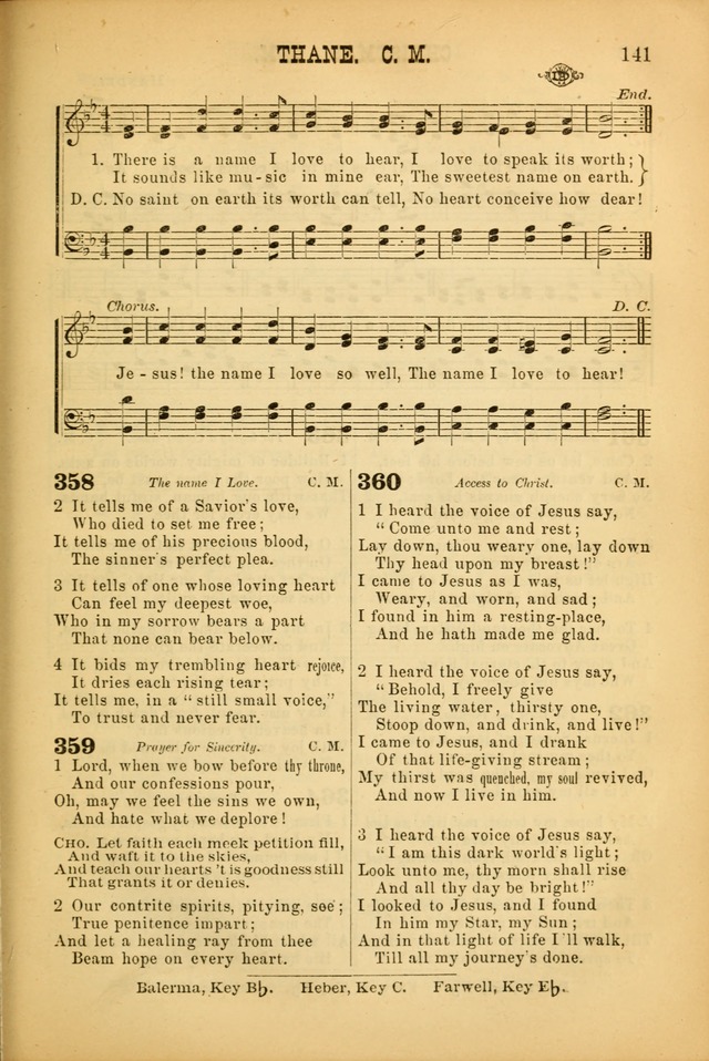 Songs of Devotion for Christian Assocations: a collection of psalms, hymns, spiritual songs, with music for chuch services, prayer and conference meetings, religious conventions, and family worship. page 141