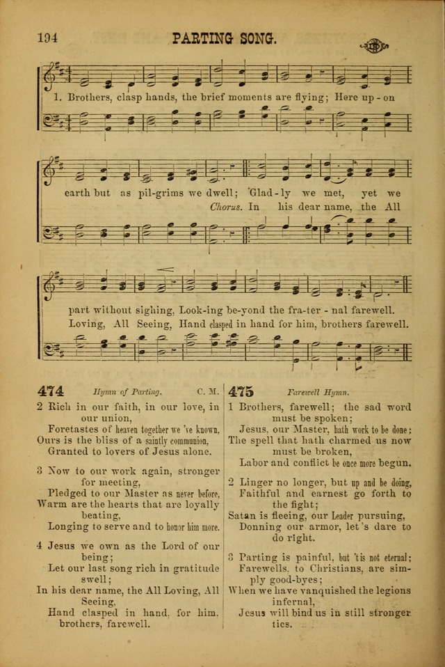 Songs of Devotion for Christian Assocations: a collection of psalms, hymns, spiritual songs, with music for chuch services, prayer and conference meetings, religious conventions, and family worship. page 194