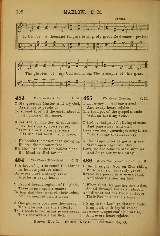 Songs of Devotion for Christian Assocations: a collection of psalms, hymns, spiritual songs, with music for chuch services, prayer and conference meetings, religious conventions, and family worship. page 198