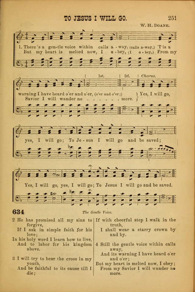 Songs of Devotion for Christian Assocations: a collection of psalms, hymns, spiritual songs, with music for chuch services, prayer and conference meetings, religious conventions, and family worship. page 251