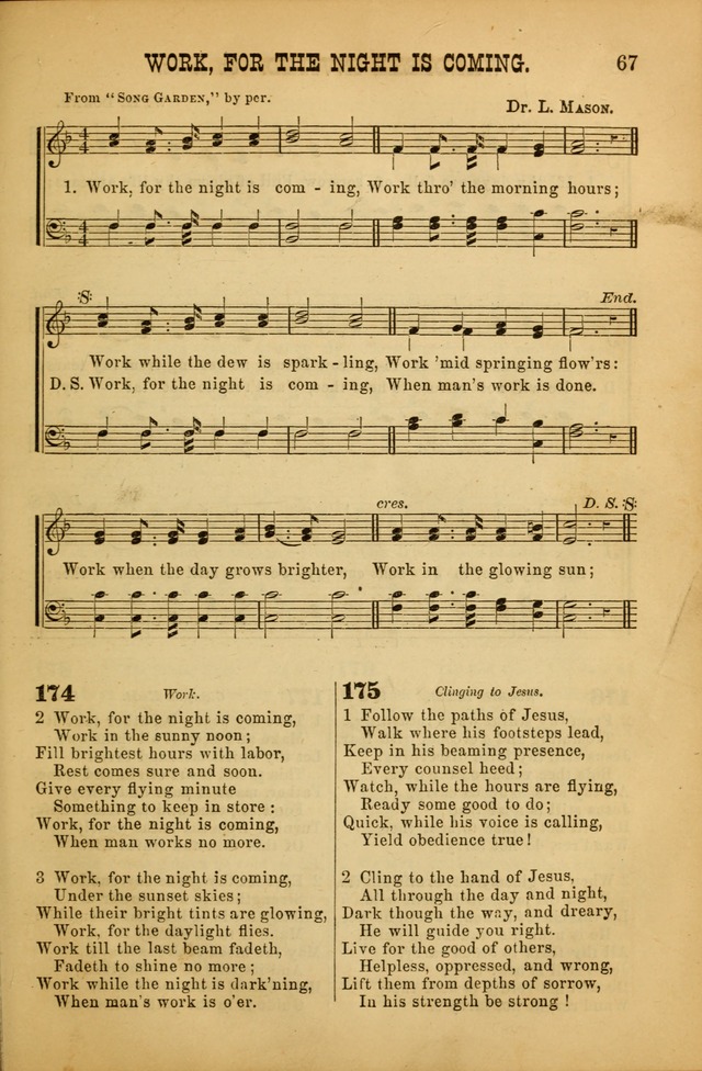 Songs of Devotion for Christian Assocations: a collection of psalms, hymns, spiritual songs, with music for chuch services, prayer and conference meetings, religious conventions, and family worship. page 67