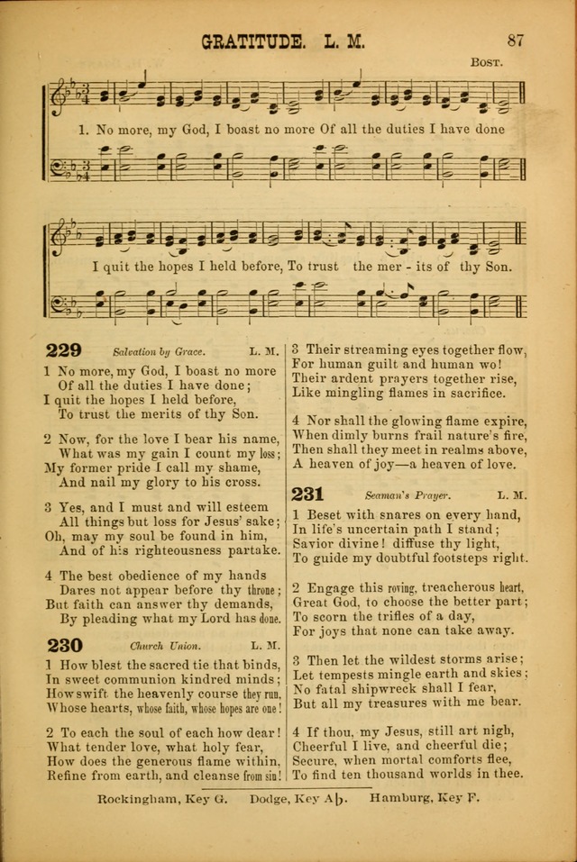 Songs of Devotion for Christian Assocations: a collection of psalms, hymns, spiritual songs, with music for chuch services, prayer and conference meetings, religious conventions, and family worship. page 87