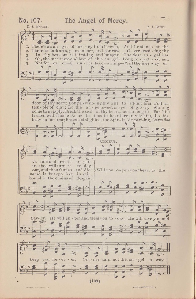 Salvation Echoes: a new collection of spiritual songs; hymning the tidings of full salvation page 108