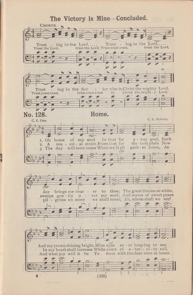Salvation Echoes: a new collection of spiritual songs; hymning the tidings of full salvation page 129