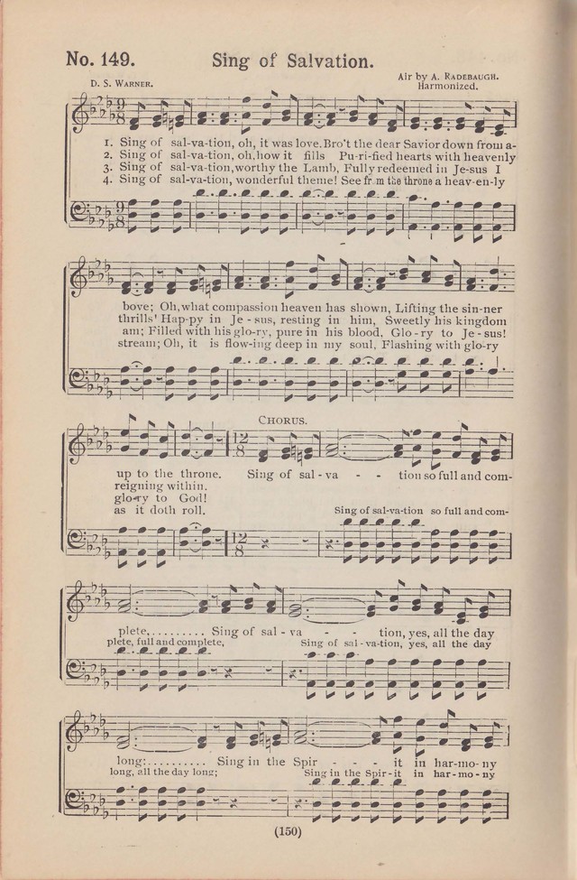 Salvation Echoes: a new collection of spiritual songs; hymning the tidings of full salvation page 150