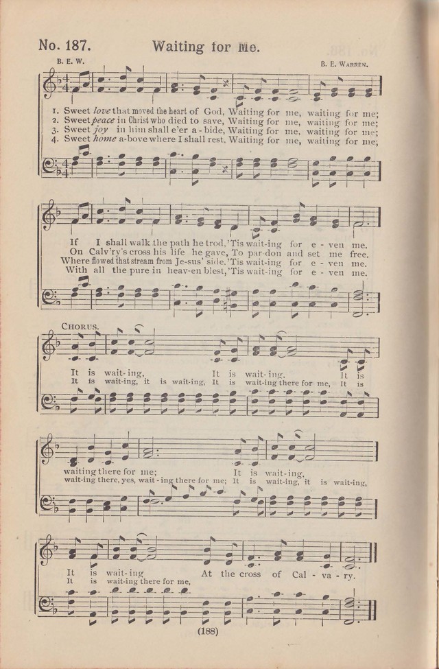 Salvation Echoes: a new collection of spiritual songs; hymning the tidings of full salvation page 188