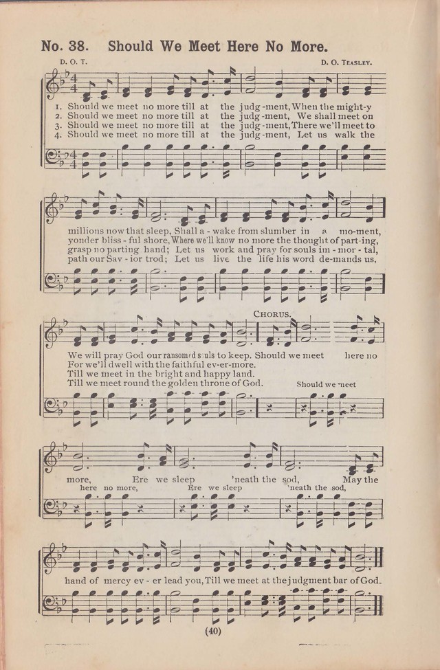 Salvation Echoes: a new collection of spiritual songs; hymning the tidings of full salvation page 40