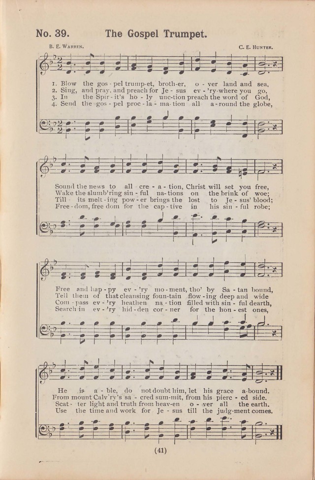 Salvation Echoes: a new collection of spiritual songs; hymning the tidings of full salvation page 41