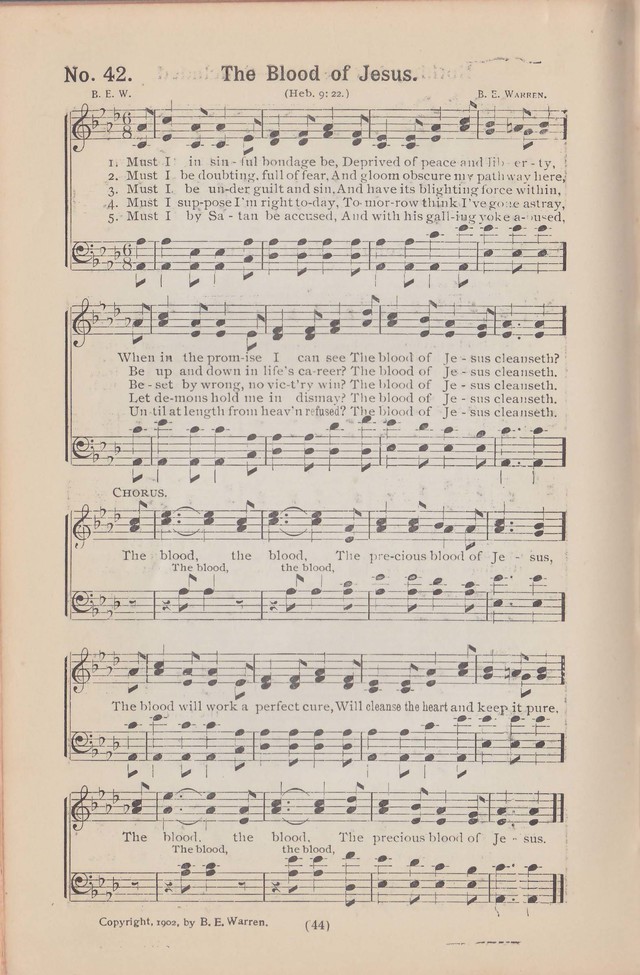 Salvation Echoes: a new collection of spiritual songs; hymning the tidings of full salvation page 44
