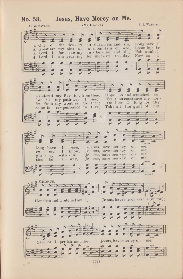 Salvation Echoes: a new collection of spiritual songs; hymning the tidings of full salvation page 59