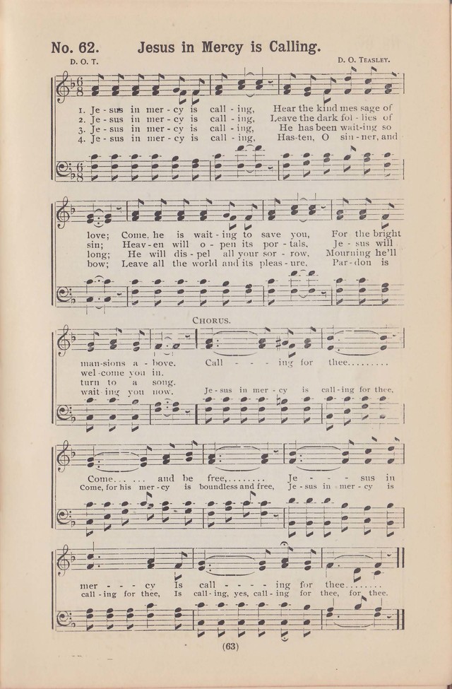Salvation Echoes: a new collection of spiritual songs; hymning the tidings of full salvation page 63