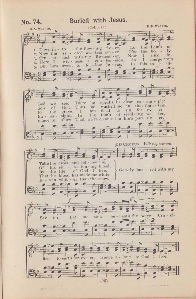 Salvation Echoes: a new collection of spiritual songs; hymning the tidings of full salvation page 75