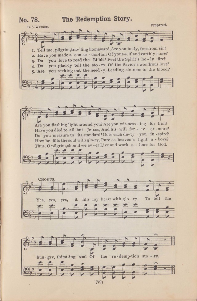 Salvation Echoes: a new collection of spiritual songs; hymning the tidings of full salvation page 79