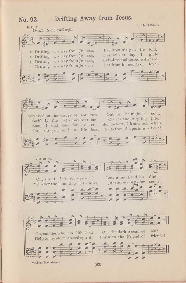 Salvation Echoes: a new collection of spiritual songs; hymning the tidings of full salvation page 93