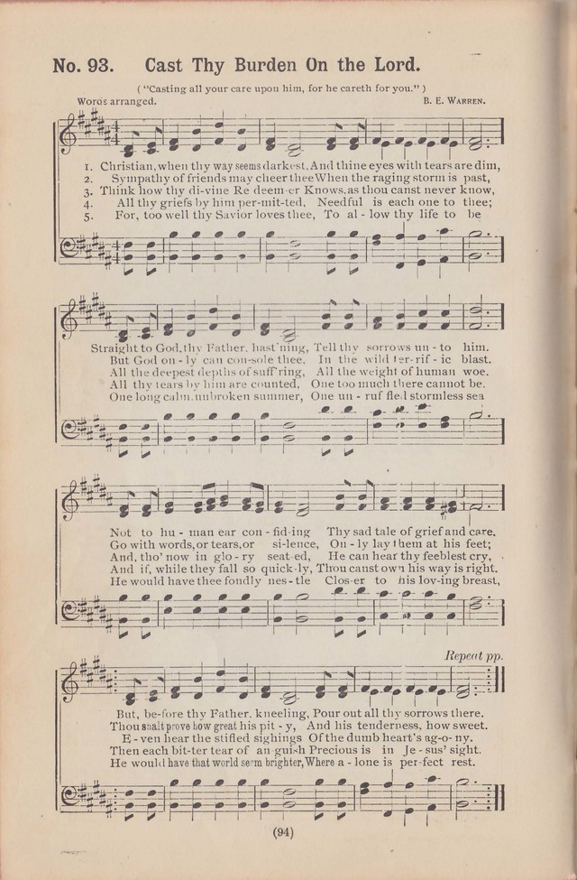 Salvation Echoes: a new collection of spiritual songs; hymning the tidings of full salvation page 94