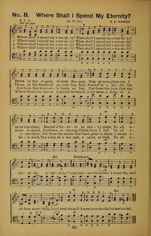 Songs of the Evening Light: for Sunday schools, missionary and revival meetings and gospel work in general page 10