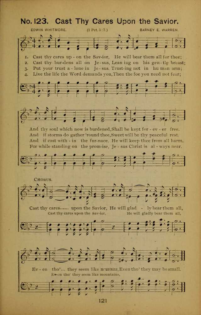 Songs of the Evening Light: for Sunday schools, missionary and revival meetings and gospel work in general page 121