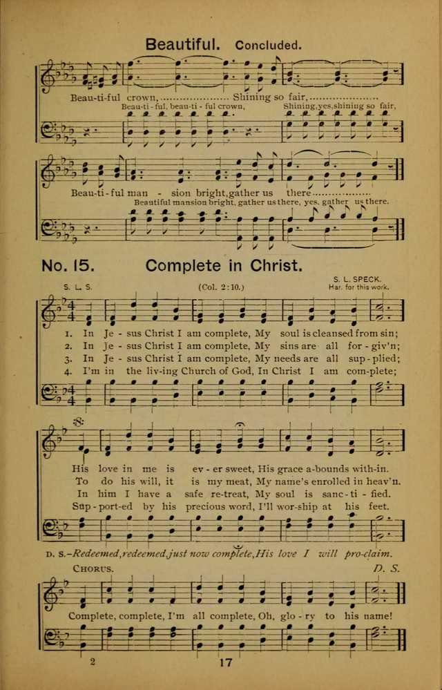Songs of the Evening Light: for Sunday schools, missionary and revival meetings and gospel work in general page 17