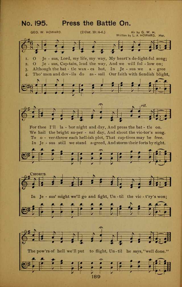 Songs of the Evening Light: for Sunday schools, missionary and revival meetings and gospel work in general page 189
