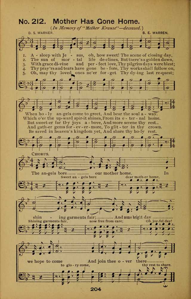 Songs of the Evening Light: for Sunday schools, missionary and revival meetings and gospel work in general page 204