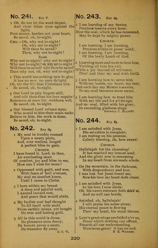 Songs of the Evening Light: for Sunday schools, missionary and revival meetings and gospel work in general page 220