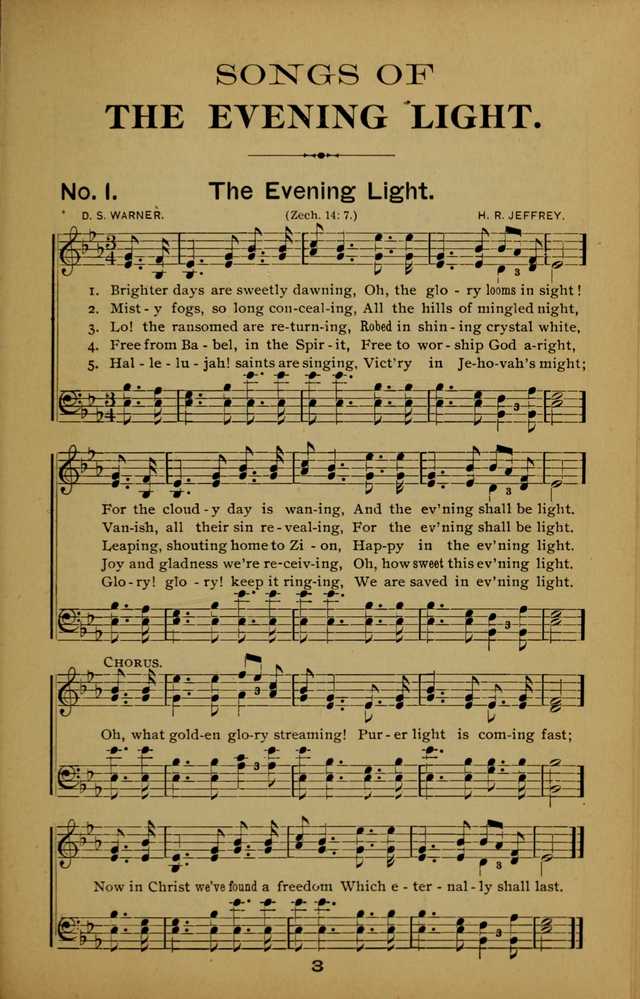 Songs of the Evening Light: for Sunday schools, missionary and revival meetings and gospel work in general page 3