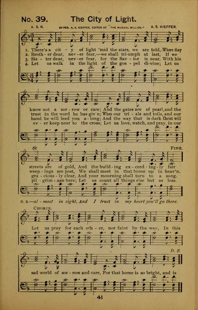Songs of the Evening Light: for Sunday schools, missionary and revival meetings and gospel work in general page 41