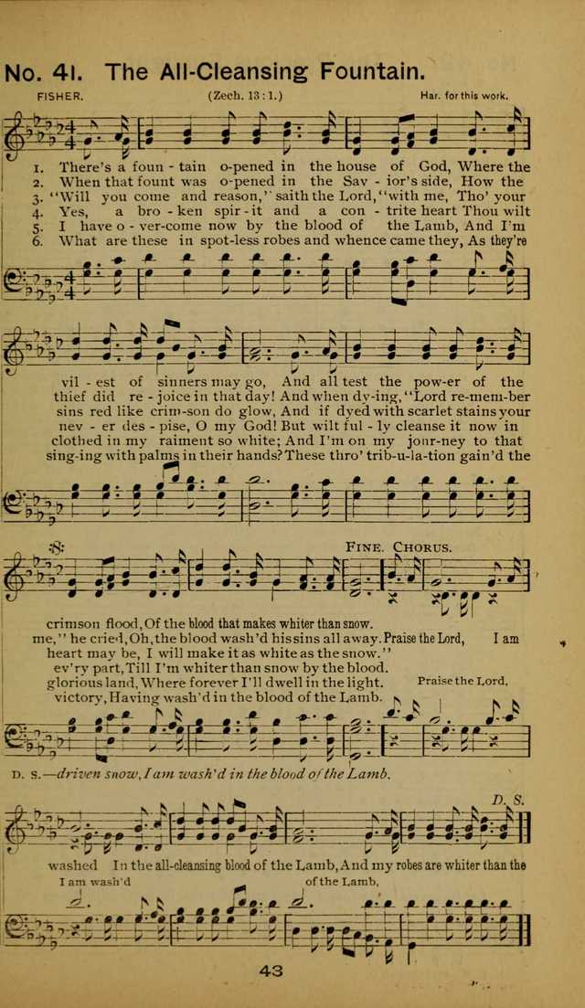 Songs of the Evening Light: for Sunday schools, missionary and revival meetings and gospel work in general page 43