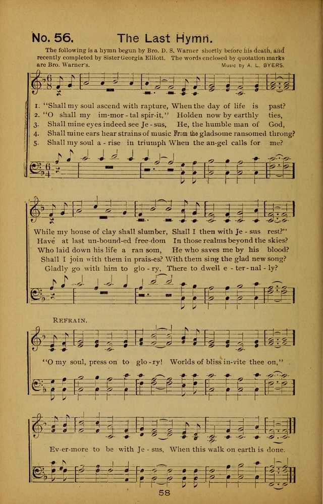 Songs of the Evening Light: for Sunday schools, missionary and revival meetings and gospel work in general page 58