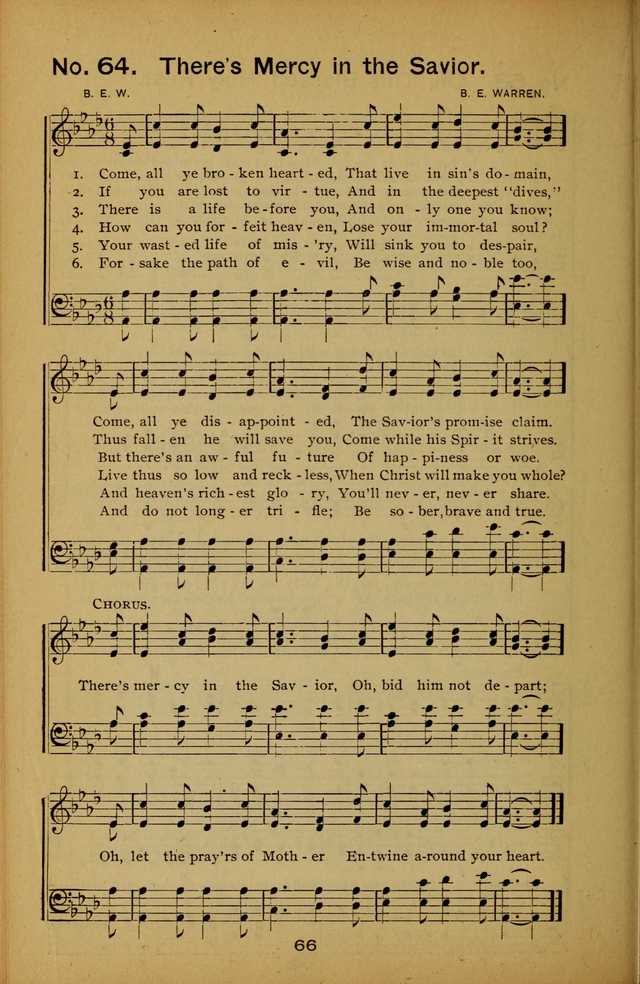Songs of the Evening Light: for Sunday schools, missionary and revival meetings and gospel work in general page 66