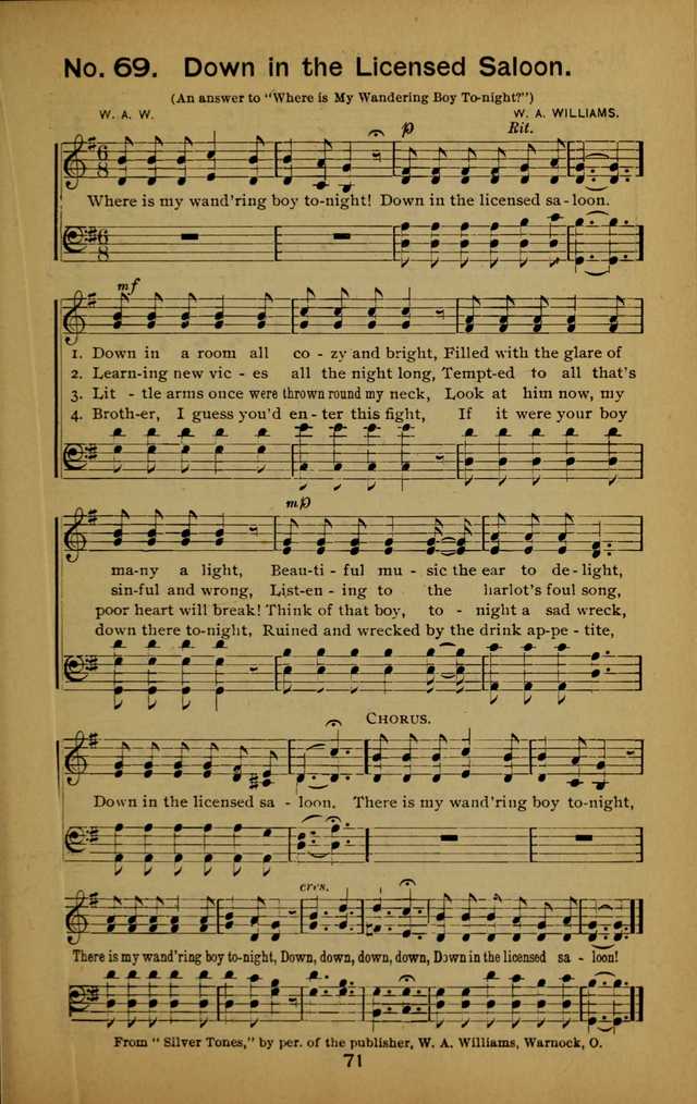 Songs of the Evening Light: for Sunday schools, missionary and revival meetings and gospel work in general page 71