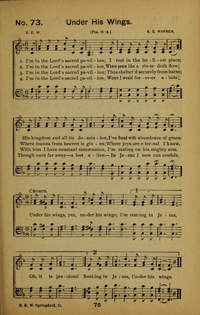 Songs of the Evening Light: for Sunday schools, missionary and revival meetings and gospel work in general page 75