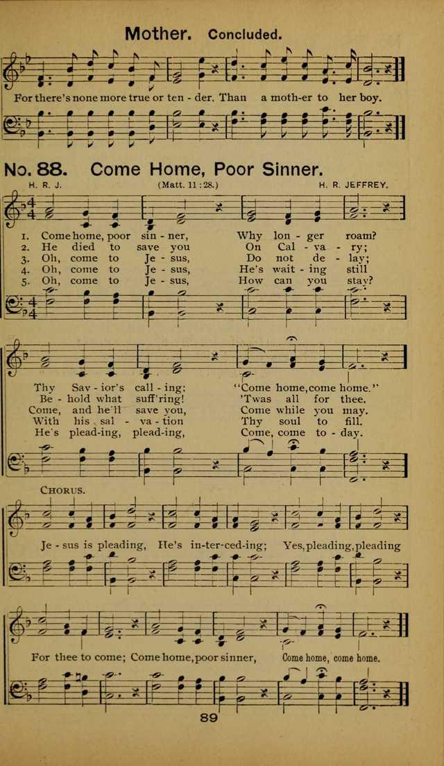 Songs of the Evening Light: for Sunday schools, missionary and revival meetings and gospel work in general page 89