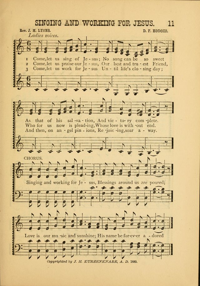 Silvery Echoes of Praise and Prayer: a collection of hymns and music, expecially adapted for children and youths in the primary and intermediate departments of the Sunday-school page 11