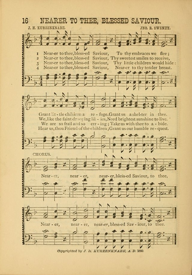 Silvery Echoes of Praise and Prayer: a collection of hymns and music, expecially adapted for children and youths in the primary and intermediate departments of the Sunday-school page 16